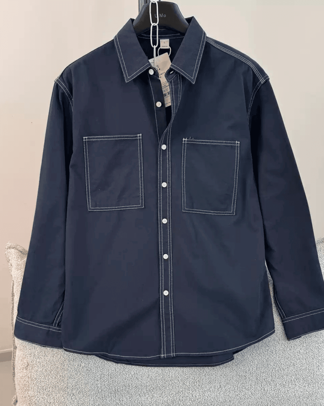 Men’s Casual Workwear Double-Pocket Long Sleeve Shirt
