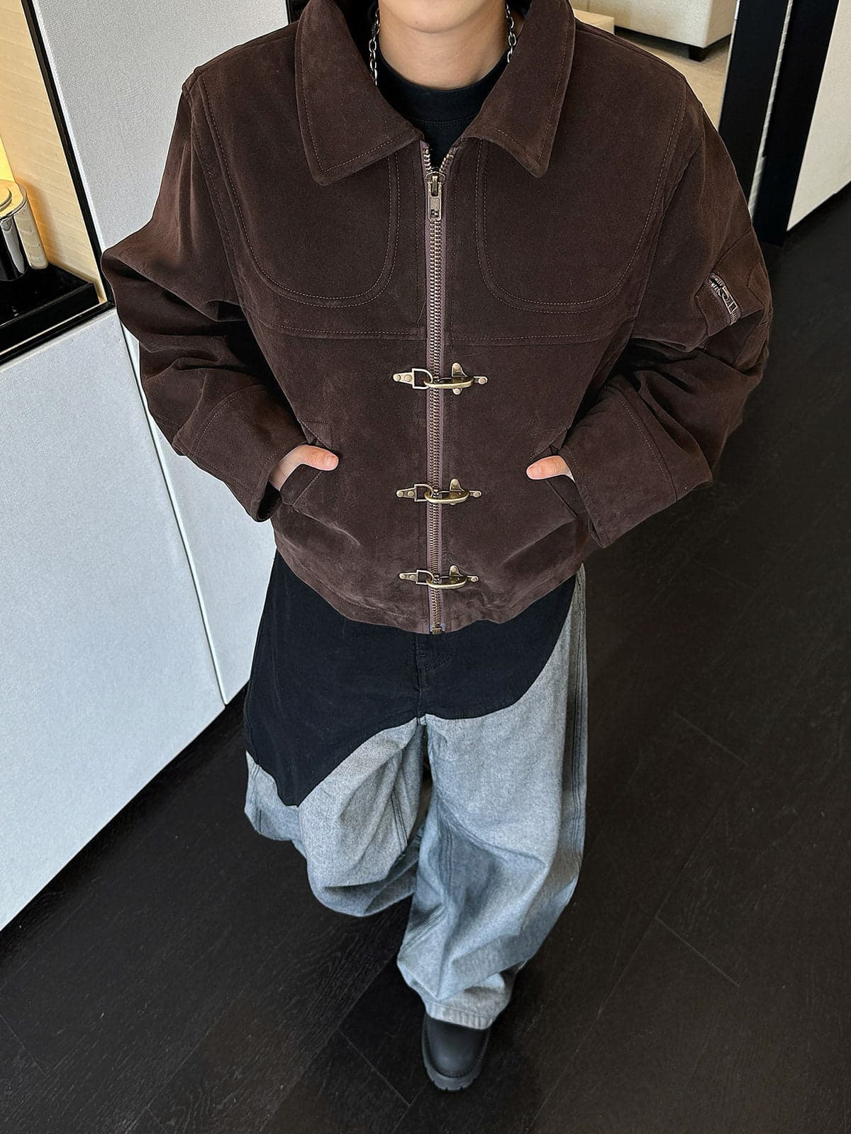 Vintage Suede Buckle Jacket
