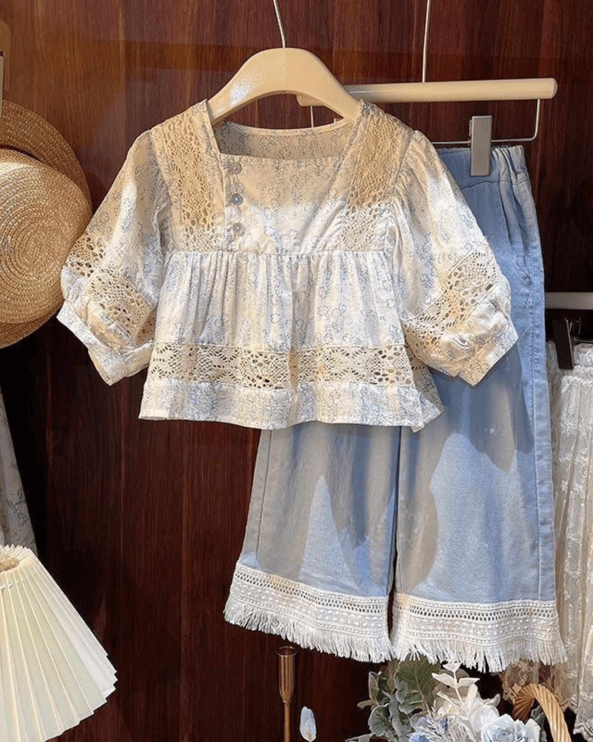 Girls Ethnic Floral Summer Set