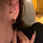 French C-Shaped Hoop Earrings –  Elegant Niche Style Studs for Women - Image 2