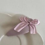 Blue Leather Bow Hair Clip – Cute Waterdrop BB Clip for Girls - Image 8