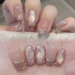 Golden Jade Bloom Cat Eye Handmade Press-On Nails – Elegant High-End Hand-Painted False Nails - Image 3