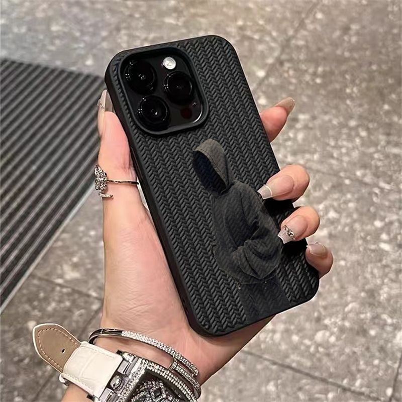 fdcb4696-ae21-4ff3-9c2b-9fb6d549784e.jpeg.a Hoodie Style Woven Texture Soft Phone Case for iPhone - Image 1