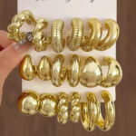 Gold Water Drop Hoop Earrings – Minimalist Luxe Huggie Hoops for WomenGold Water Drop Hoop Earrings - Image 3