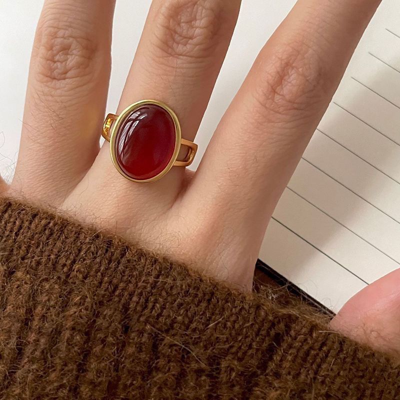 0655cf3b-fc54-467b-890e-eb9e728cc53c Retro Red Crystal Open Ring – Adjustable Luxury Ring - Image 1