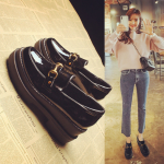 British Style Wedge Loafers for Women - Platform Casual Slip-On Flats, Korean Fashion, Thick Sole