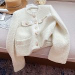 Elegant Tweed Short Jacket for Women Petite Fit Wool Blend Outerwear - Image 9