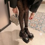 Women's thick-heeled bow-knot high heels with rhinestone square buckle, square-toe Mary Jane shoes - Image 8