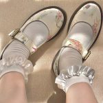 Japanese jk socks for women thin lace straps with bows, Lolita cute soft girl mid-calf socks - Image 5