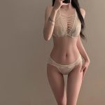 European Sexy Strappy Beautiful Back Thin Padded Bra Set  Lace-Up Underwear for Women - Image 14
