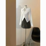 French style V-neck waist slim fit shirt, versatile, chic slim fit shirt top for women - Image 2