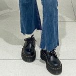 Thick-soled Martin black leather shoes retro British style jk platform lace-up Mary Jane shoes - Image 3