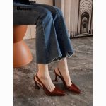 Shallow square toe hollow patent leather high heels - Image 3