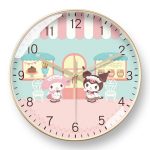 Cute Kuromi wall clock, cartoon design for children's room, small fresh style, adorable bedroom clock for students and study, quartz clock. - Image 2