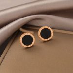 Titanium Steel Roman Numeral Stud Earrings – Niche Luxury Design, High-End Fashion Earrings - Image 10