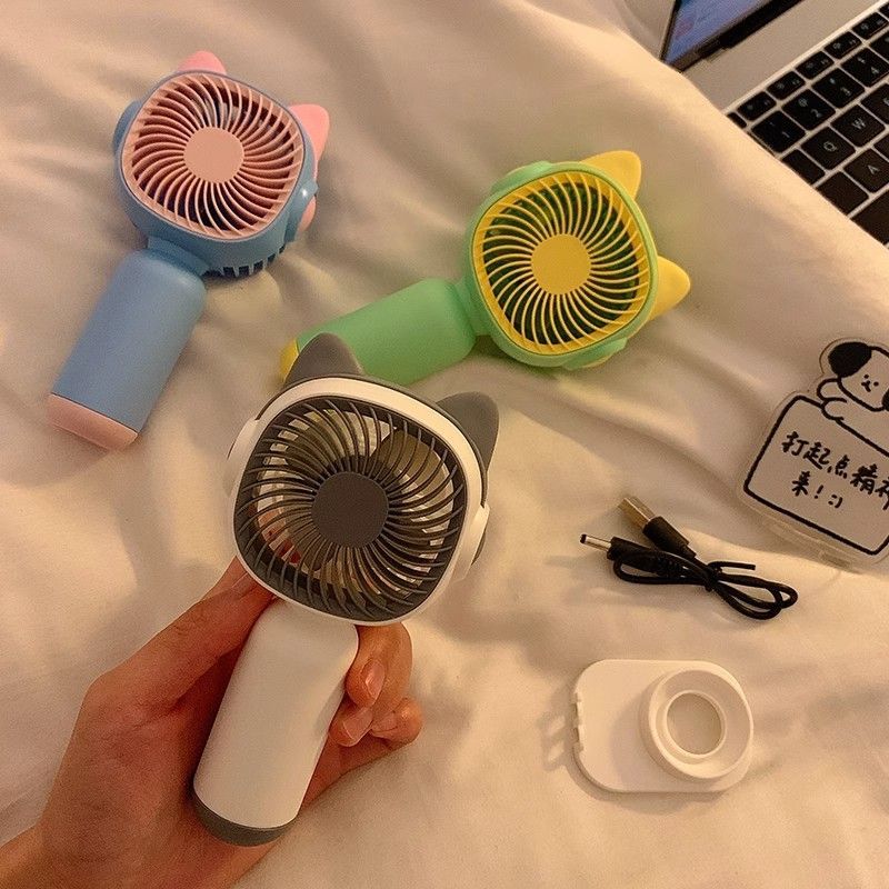 13382193657337671 USB Rechargeable Mini Fan – Portable Quiet Cartoon Handheld Fan - Image 1