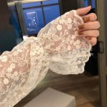Chic Lace Mesh Blouse – Semi-Turtleneck Elegant Base Layer - Image 6