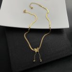 Gold Matte Butterfly Tassel Choker – Titanium Steel Snake Chain Necklace - Image 6
