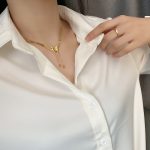 Gold Matte Butterfly Tassel Choker – Titanium Steel Snake Chain Necklace - Image 5