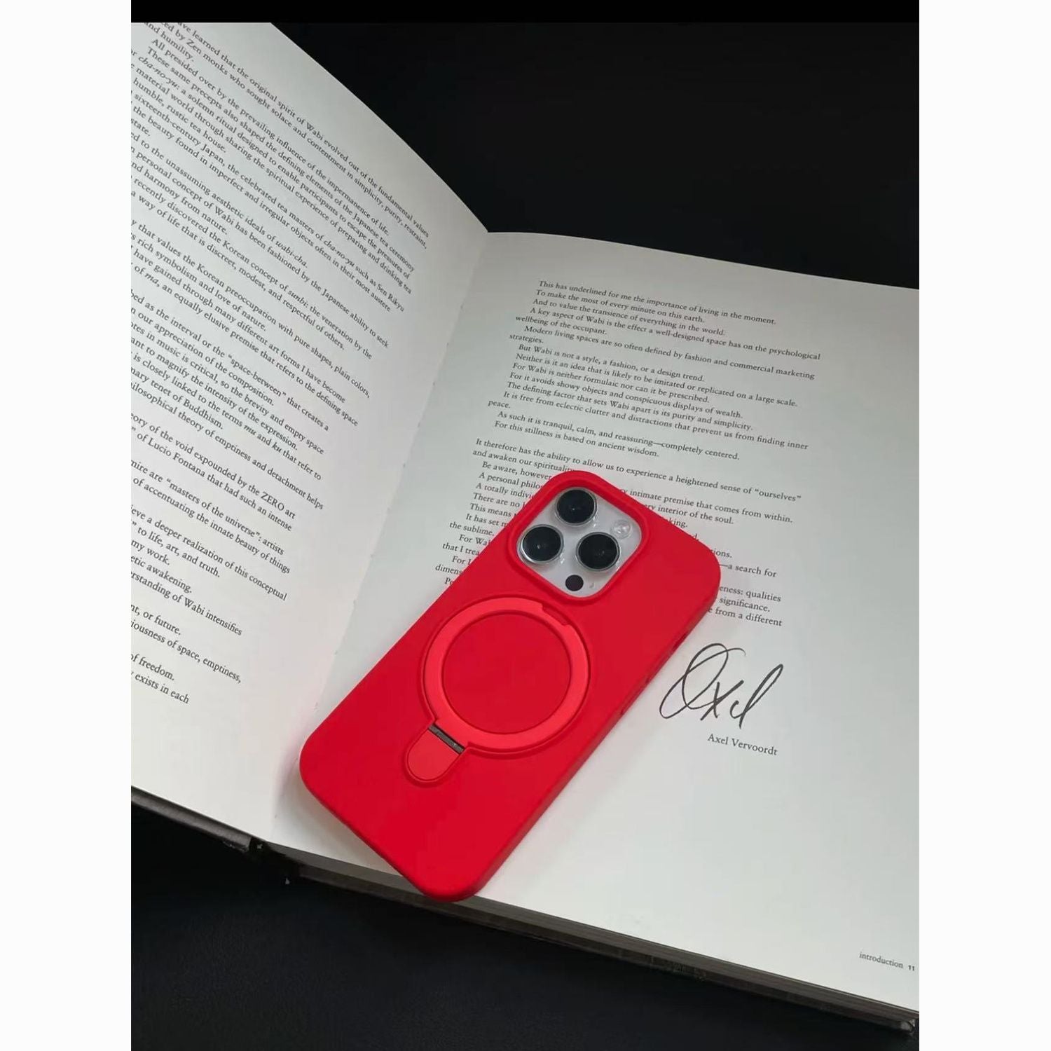 13398264787436410 Minimalist Red Liquid Silicone Phone Case with Stand – Full Protection Shockproof Cover - Image 1