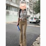 American Vintage High Waist Flared Jeans – Slim Fit Wide Leg Pants for Women