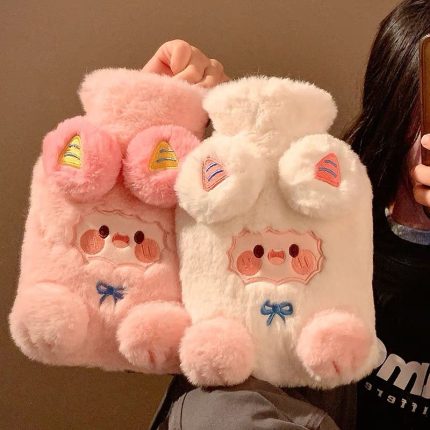 Plush Refillable Hot Water Bottle for Comfort and Relief