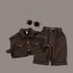 Boys stylish three piece set vest jacket and casual pants outfit - Image 7