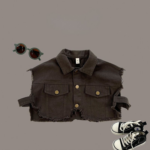 Boys stylish three piece set vest jacket and casual pants outfit - Image 4