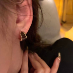 French C-Shaped Hoop Earrings –  Elegant Niche Style Studs for Women - Image 2
