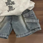 Boys korean style sleeveless vest and denim shorts two piece set - Image 5