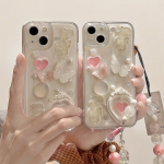 3D Heart Butterfly Wrist Strap iPhone Case - Anti-Drop Case for iPhone - Image 2