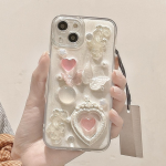 3D Heart Butterfly Wrist Strap iPhone Case - Anti-Drop Case for iPhone - Image 4