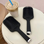 Minimalist Black Air Cushion Hairbrush – Anti-Static Paddle Comb for Women - Image 4