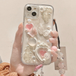 3D Heart Butterfly Wrist Strap iPhone Case - Anti-Drop Case for iPhone - Image 3