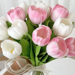 French Cream-Style Tulip Artificial Bouquet – Bridal Faux Flowers & Home Decor - Image 7