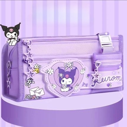 Sanrio Kuromi Large Pencil Case – Cute Stationery Bag for Girls and Students