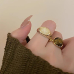 Natural Stone Open Ring for Women - Vintage Elegant, Fashionable Niche Design, Trendy Friendship Ring - Image 8