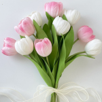 French Cream-Style Tulip Artificial Bouquet – Bridal Faux Flowers & Home Decor - Image 8