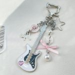Handmade Beaded Cat Electric Guitar Keychain – Cute Kawaii Charm for Bags, Binders & Keys - Image 5