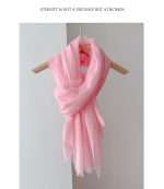 Beige Cotton Linen Scarf – Lightweight Travel Shawl & Sun Protection Wrap (180×90cm) - Image 6