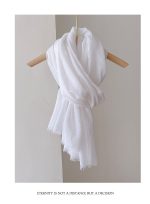 Beige Cotton Linen Scarf – Lightweight Travel Shawl & Sun Protection Wrap (180×90cm) - Image 7