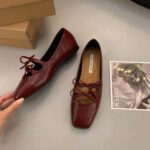 French Bow Lace-Up Mary Jane Flats for Women - Image 14