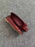 Red Patent Leather Bow Ballet Flats - Image 2