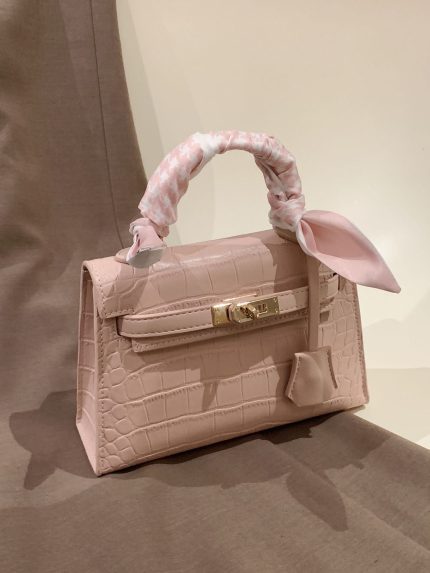 Luxury Crocodile Embossed Kelly Handbag