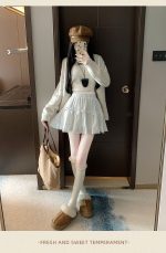 High-Waist Bow Tiered Lace Ruffle Mini Skirt - Image 8