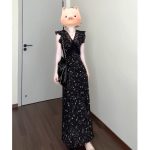 Elegant Black Lace Floral Maxi Dress - Image 10