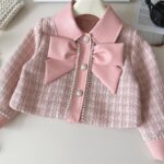 Elegant tweed jacket and leather skirt two piece set korean chic outfit - Image 4