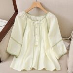 Loose Plus Size Round Neck Spring Summer Top