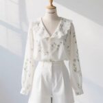 Women’s French Lace Collar Long Sleeve Blouse - Image 4