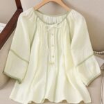 Loose Plus Size Round Neck Spring Summer Top - Image 4
